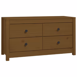 vidaXL Armadietto Marrone Ambra 100x40x54 cm in Legno Massello di Pino - Vista aggiuntiva 2
