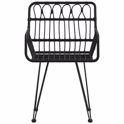 VidaXL 319427 sedia da esterno Terrazzo Polietilene, Rattan sintetico, Acciaio Nero - Vista aggiuntiva 4