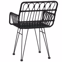 VidaXL 319427 sedia da esterno Terrazzo Polietilene, Rattan sintetico, Acciaio Nero - Vista aggiuntiva 6