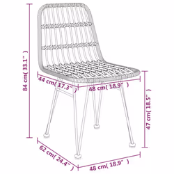 VidaXL 319428 sedia da esterno Terrazzo Polietilene, Rattan sintetico, Acciaio - Vista aggiuntiva 8