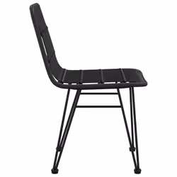 VidaXL 319429 sedia da esterno Terrazzo Polietilene, Rattan sintetico, Acciaio Nero - Vista aggiuntiva 5