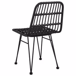 VidaXL 319429 sedia da esterno Terrazzo Polietilene, Rattan sintetico, Acciaio Nero - Vista aggiuntiva 6