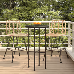 VidaXL 319430 sedia da esterno Terrazzo Polietilene, Rattan sintetico, Acciaio