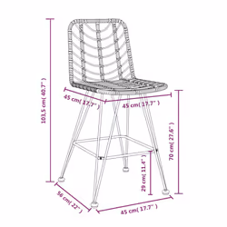 VidaXL 319430 sedia da esterno Terrazzo Polietilene, Rattan sintetico, Acciaio - Vista aggiuntiva 8