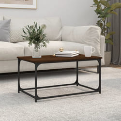 Tavolino per Caffè, Tavolino basso Rovere Marrone 80x50x40cm in Legno Multistrato e Ferro Vidaxl