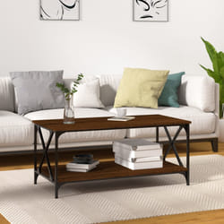 vidaXL Tavolino Rovere Marrone 100x50x45 cm Legno Multistrato e Ferro