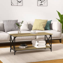 Tavolino da Salotto, Tavolino da caffè Nero 100x45x45 cm Legno Multistrato e Ferro Vidaxl