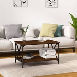 vidaXL Tavolino Rovere Marrone 80x50x45cm in Legno Multistrato e Ferro