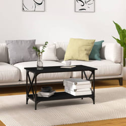 Vidaxl - Tavolino da Salotto, Tavolino da caffè Nero 80x45x45 cm Legno Multistrato e Ferro