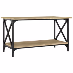 vidaXL Tavolino Rovere Sonoma 80x45x45 cm in Legno Multistrato e Ferro - Vista aggiuntiva 2