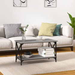 Tavolino da caffè, Tavolino da Salotto Grigio Sonoma 80x45x45cm in Legno Multistrato e Ferro Vidaxl