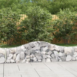 Cesti Gabbioni ad Arco 3 pz, Gabbioni Metallici per Sassi da Giardino e da Esterno 200x30x40/60 cm Ferro Zincato Vidaxl