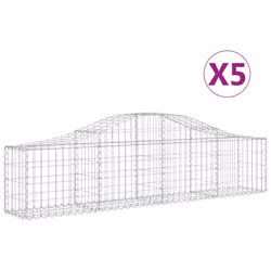 Cesti Gabbioni ad Arco 5 pz 200x30x40/60 cm Ferro Zincatocod mxl 123887 - Vista aggiuntiva 2