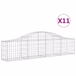 Cesti Gabbioni ad Arco 11 pz 200x30x40/60 cm Ferro Zincatocod mxl 75940 - Vista aggiuntiva 2