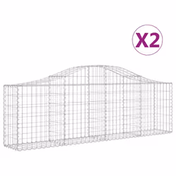 Cesti Gabbioni ad Arco 2 pz 200x30x60/80 cm Ferro Zincatocod mxl 75958 - Vista aggiuntiva 2