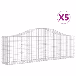 Cesti Gabbioni ad Arco 5 pz 200x30x60/80 cm Ferro Zincatocod mxl 125212 - Vista aggiuntiva 2