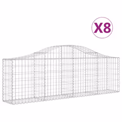 Cesti Gabbioni ad Arco 8 pz 200x30x60/80 cm Ferro Zincatocod mxl 99970 - Vista aggiuntiva 2