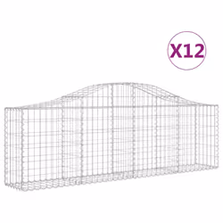 Cesti Gabbioni ad Arco 12 pz 200x30x60/80 cm Ferro Zincatocod mxl 123858 - Vista aggiuntiva 2