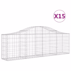 Cesti Gabbioni ad Arco 15 pz 200x30x60/80 cm Ferro Zincatocod mxl 123891 - Vista aggiuntiva 2