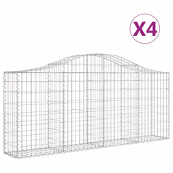 Cesti Gabbioni ad Arco 4 pz 200x30x80/100 cm Ferro Zincatocod mxl 75972 - Vista aggiuntiva 2