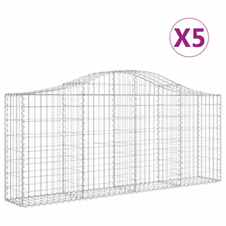 Cesti Gabbioni ad Arco 5 pz 200x30x80/100 cm Ferro Zincatocod mxl 99936 - Vista aggiuntiva 2
