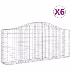 Cesti Gabbioni ad Arco 6 pz 200x30x80/100 cm Ferro Zincatocod mxl 77153 - Vista aggiuntiva 2