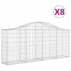 Cesti Gabbioni ad Arco 8 pz 200x30x80/100 cm Ferro Zincatocod mxl 125244 - Vista aggiuntiva 2