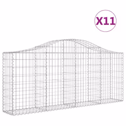 Cesti Gabbioni ad Arco 11 pz 200x30x80/100 cm Ferro Zincatocod mxl 75943 - Vista aggiuntiva 2