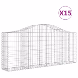 Cesti Gabbioni ad Arco 15 pz 200x30x80/100 cm Ferro Zincatocod mxl 123881 - Vista aggiuntiva 2