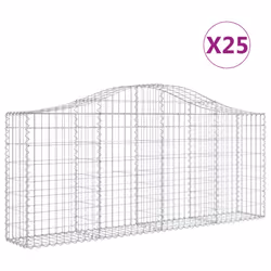 Cesti Gabbioni ad Arco 25 pz 200x30x80/100 cm Ferro Zincatocod mxl 99943 - Vista aggiuntiva 2