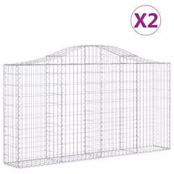 Cesti Gabbioni ad Arco 2 pz 200x30x100/120 cm Ferro Zincatocod mxl 75952 - Vista aggiuntiva 2
