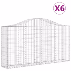 Cesti Gabbioni ad Arco 6 pz 200x30x100/120 cm Ferro Zincatocod mxl 125123 - Vista aggiuntiva 2