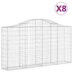 Cesti Gabbioni ad Arco 8 pz 200x30x100/120 cm Ferro Zincatocod mxl 123863 - Vista aggiuntiva 2