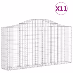 Cesti Gabbioni ad Arco 11 pz 200x30x100/120 cm Ferro Zincatocod mxl 75965 - Vista aggiuntiva 2