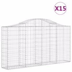 Cesti Gabbioni ad Arco 15 pz 200x30x100/120 cm Ferro Zincatocod mxl 123885 - Vista aggiuntiva 2
