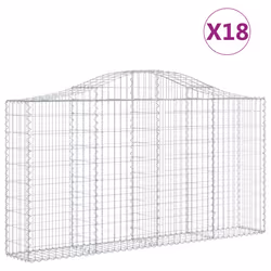 Cesti Gabbioni ad Arco 18 pz 200x30x100/120 cm Ferro Zincatocod mxl 99939 - Vista aggiuntiva 2