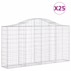 Cesti Gabbioni ad Arco 25 pz 200x30x100/120 cm Ferro Zincatocod mxl 99941 - Vista aggiuntiva 2
