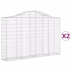Cesti Gabbioni ad Arco 2 pz 200x30x120/140 cm Ferro Zincatocod mxl 75941 - Vista aggiuntiva 2