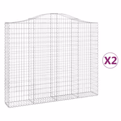 Cesti Gabbioni ad Arco 2 pz 200x30x160/180 cm Ferro Zincatocod mxl 75956 - Vista aggiuntiva 2