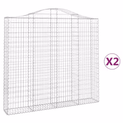 Cesti Gabbioni ad Arco 2 pz 200x30x180/200 cm Ferro Zincatocod mxl 75970 - Vista aggiuntiva 2