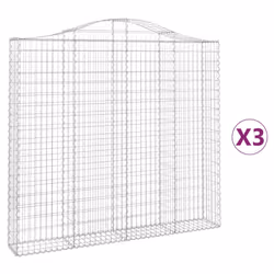 Cesti Gabbioni ad Arco 3 pz 200x30x180/200 cm Ferro Zincatocod mxl 99951 - Vista aggiuntiva 2