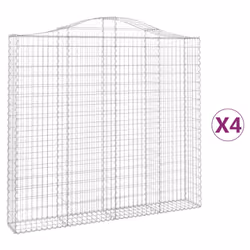 Cesti Gabbioni ad Arco 4 pz 200x30x180/200 cm Ferro Zincatocod mxl 75947 - Vista aggiuntiva 2