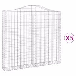 Cesti Gabbioni ad Arco 5 pz 200x30x180/200 cm Ferro Zincatocod mxl 99953 - Vista aggiuntiva 2