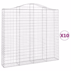 Cesti Gabbioni ad Arco 10 pz 200x30x180/200 cm Ferro Zincatocod mxl 99938 - Vista aggiuntiva 2