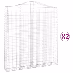 Cesti Gabbioni ad Arco 2 pz 200x30x220/240 cm Ferro Zincatocod mxl 75987 - Vista aggiuntiva 2