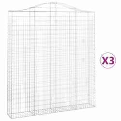 Cesti Gabbioni ad Arco 3 pz 200x30x220/240 cm Ferro Zincatocod mxl 99980 - Vista aggiuntiva 2