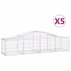 Cesti Gabbioni ad Arco 5 pz 200x50x40/60 cm Ferro Zincatocod mxl 75977 - Vista aggiuntiva 2
