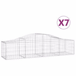 Cesti Gabbioni ad Arco 7 pz 200x50x40/60 cm Ferro Zincatocod mxl 75979 - Vista aggiuntiva 2