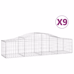 Cesti Gabbioni ad Arco 9 pz 200x50x40/60 cm Ferro Zincatocod mxl 123904 - Vista aggiuntiva 2