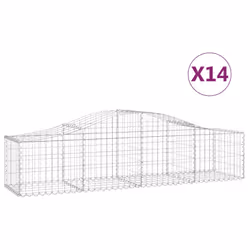 Cesti Gabbioni ad Arco 14 pz 200x50x40/60 cm Ferro Zincatocod mxl 77206 - Vista aggiuntiva 2
